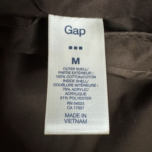 Gap Faux Fur Vest Women's Medium Brown Reversible Zip Up Canvas High Neck - Picture 6 of 10